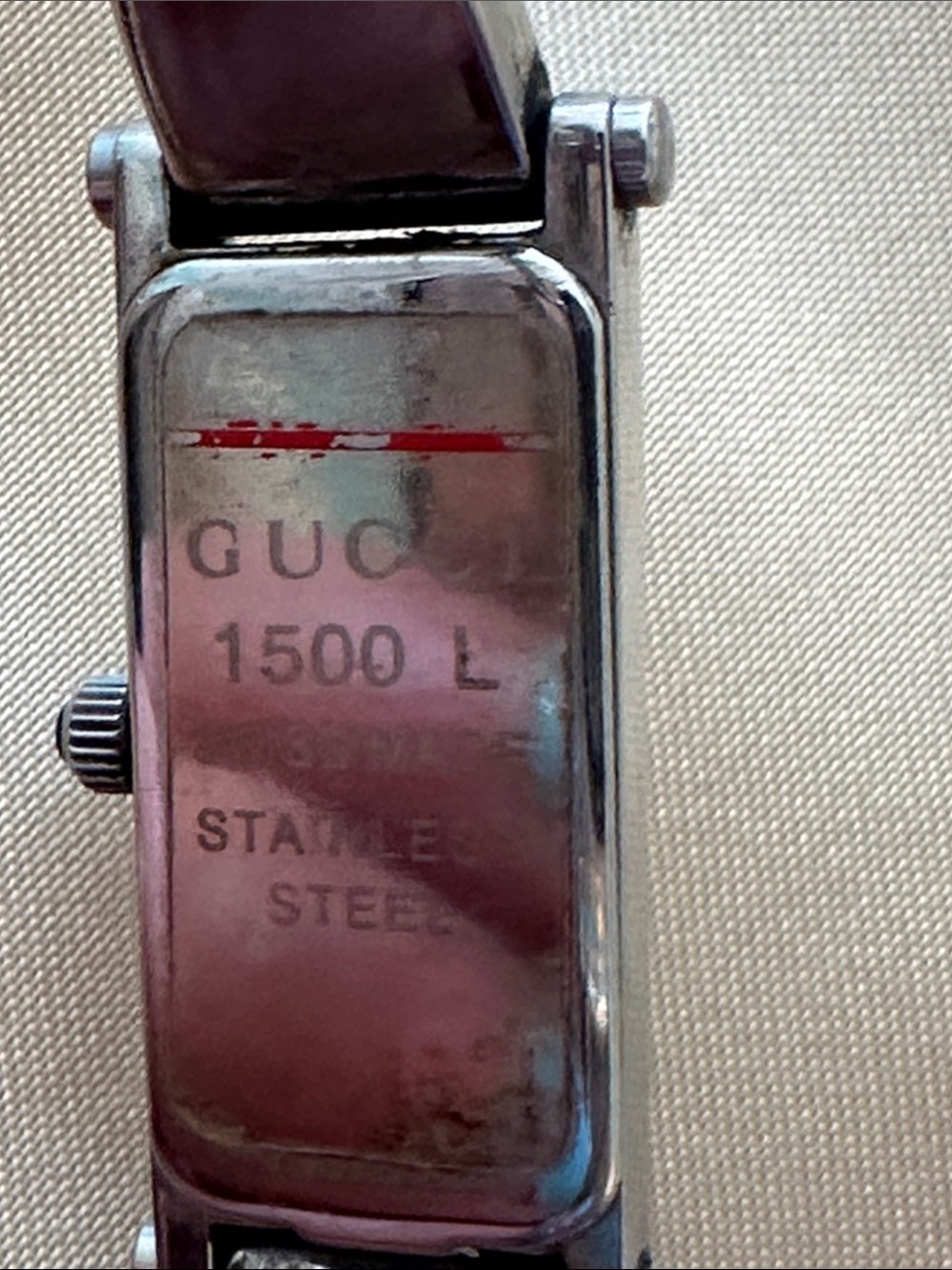 Gucci Silver and White Rectangular Bracelet Watch - Picture 3 of 3